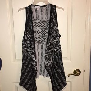 black and white aztec vest